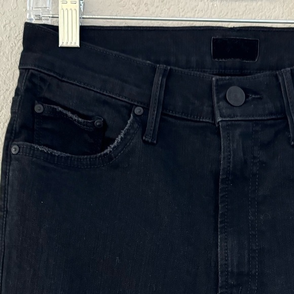 MOTHER Insider Crop Jean Step Fray Hem Not Guilty Chic Classic Minimal Black 27 - Picture 11 of 15